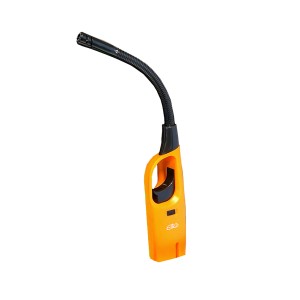 Żółta zapalniczka gazowa z elastyczną szyjką do trudno dostępnych miejsc.