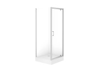 Cersanit Kabina prysznicowa Brasco 80 drzwi uchylne chrom z brodzikiem