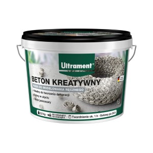Wiadro Ultrament beton kreatywny, masa do modelowania elementów dekoracyjnych, jasnoszara, 2,5 kg.