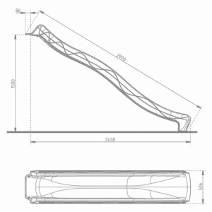 4IQ Ślizg pastelowa zieleń 29 x 290 x 50 cm, dł. 300 cm