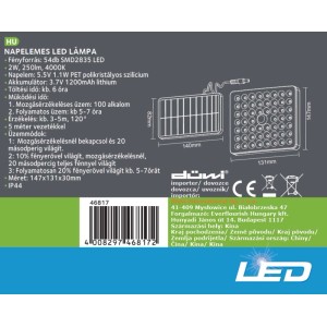 Düwi Lampa solarna MOTUS 2W 250lm IP44 antracyt