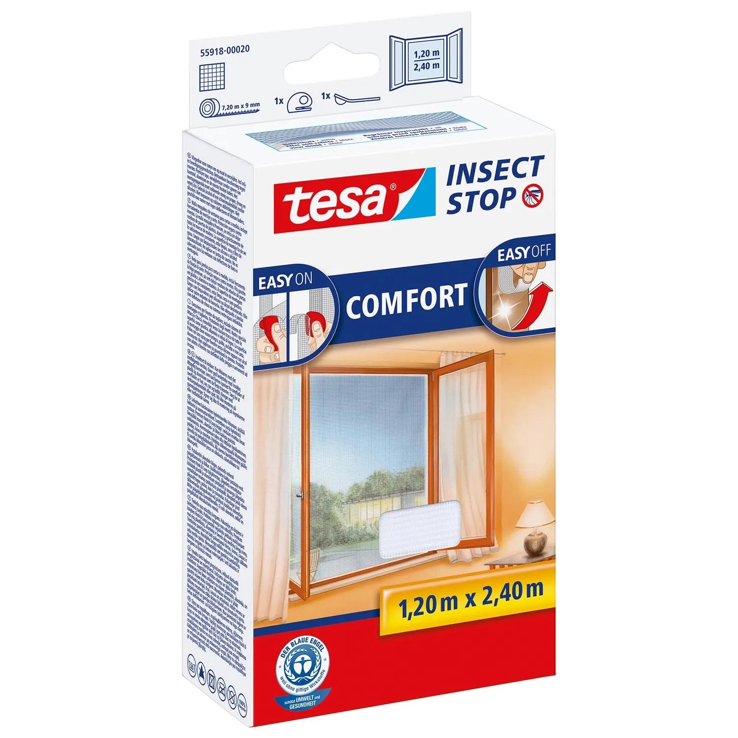 Tesa Moskitiera okienna Comfort biała - 120 x 240 cm