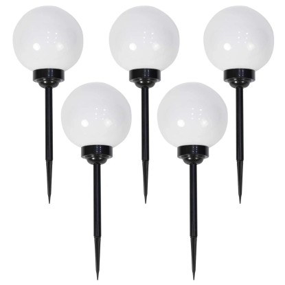 4iQ Zestaw 5 lamp solarnych LED RGB AURA czarnych śr. 20 cm