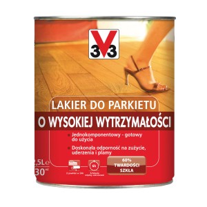 Puszka lakieru do podłóg i schodów t.b.t. o wysokiej wytrzymałości.