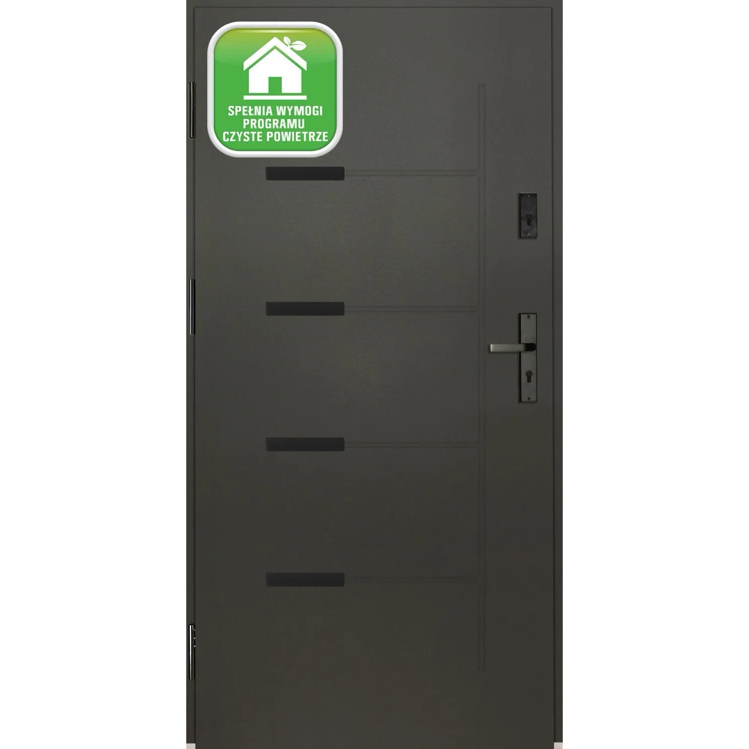 Splendoor Drzwi zewnętrzne Onyks Antracyt 90L otwierane na zewn. 103x208