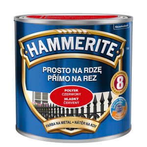 Hammerite farba do metalu, czerwona, bezpośrednio na rdzę, dla długotrwałej ochrony.
