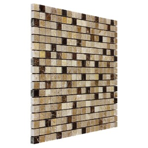 Mozaika t.b.t. w odcieniach beżu i brązu.