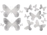 Naklejka na ścianę z brokatem MOTYLE srebrna 45 cm x 65 cm 2 szt. Naklejka na ścianę z brokatem MOTYLE srebrna 45 cm x 65 cm 2 szt.