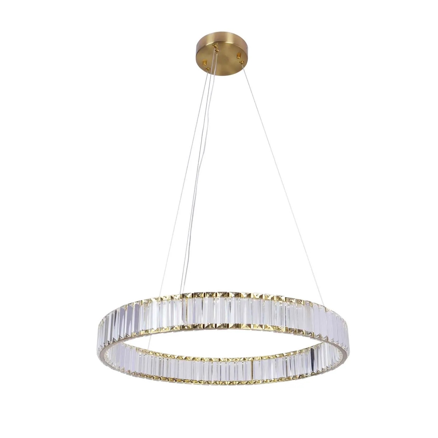 Goldlux Lampa wisząca LED CRISTALIA 29W 4000K 4300lm śr. 60 cm złota