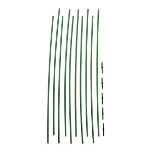 Zestaw 10 zielonych podpór do roślin (50 cm) ze złączkami do prostego wzrostu.