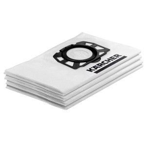 Włókninowe worki filtracyjne Kärcher do odkurzaczy na sucho i mokro, 4 sztuki, pasują do WD 2 Plus, WD 3 i SE 4001/4002.