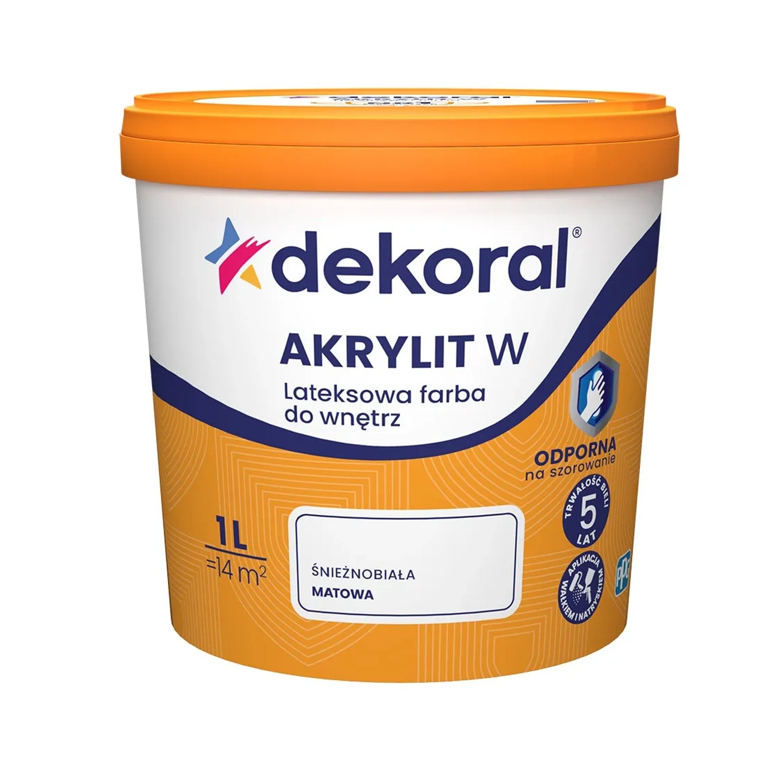 Dekoral Farba akrylowa Akrylit W biała 1 l