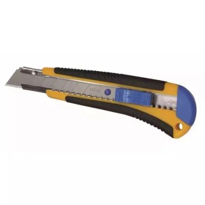 Żółto-czarny nóż z wysuwanym ostrzem.