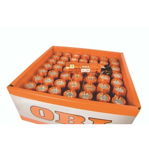 Pomarańczowe t.b.t. Latarki w kartonie OBI, wiele lamp