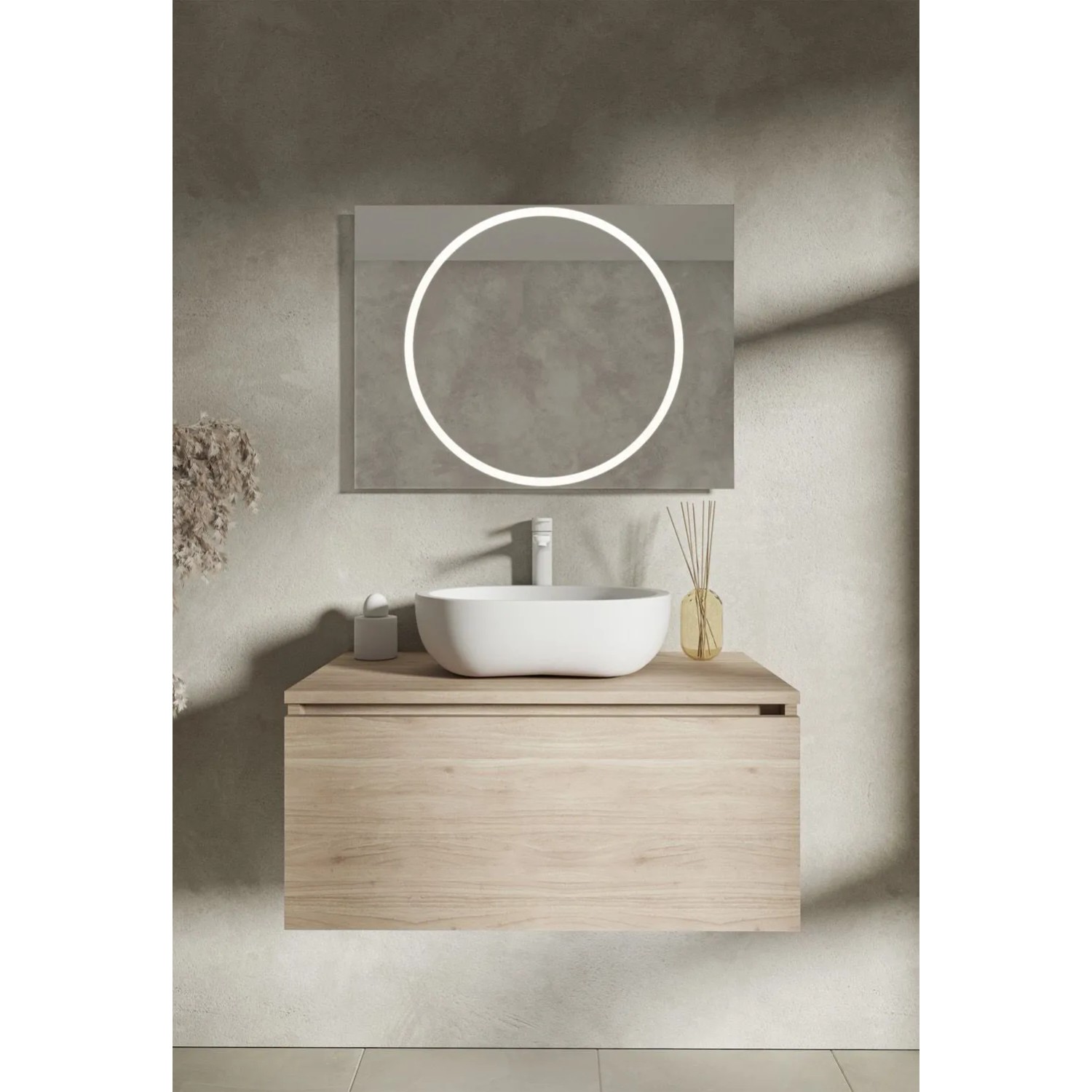 Lustro LED Vic Białe z włącznikiem automatycznym 80x60cm