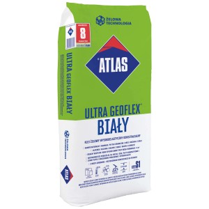 Worek kleju do płytek Atlas Ultra Geoflex BIAŁY, biały.