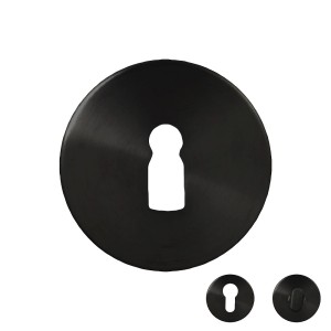Czarna rozeta do okuć drzwiowych, osłona dziurki od klucza