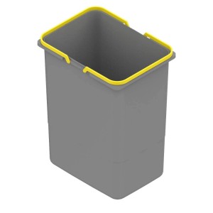 Szary kosz na śmieci z żółtą krawędzią, Kategoria: Kosze na śmieci