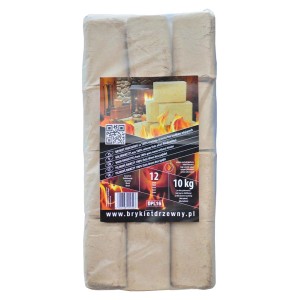 Brykiet drzewny, 10 kg, paliwo do kominka i pieca