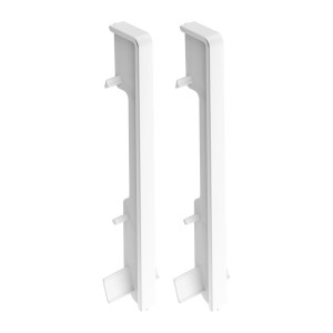 Zbliżenie na dwie białe listwy przypodłogowe t.b.t.