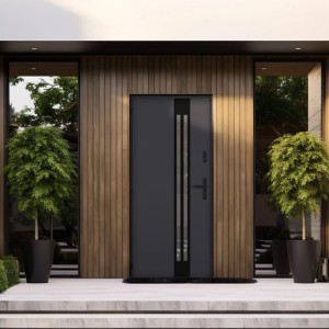 Wiśniowski Drzwi zewnętrzne Tornado Lustro klam Graphite 80L