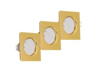DPM Oprawy sufitowe kwadratowe GU10 3,5W 3000K 250lm złote 3-pak DPM Oprawy sufitowe kwadratowe GU10 3,5W 3000K 250lm złote 3-pak