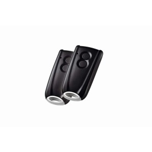 Dwa czarne piloty do bram garażowych