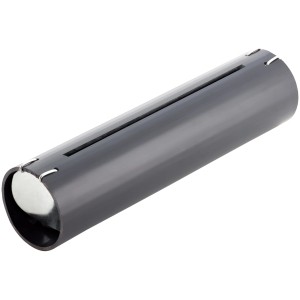 Szara plastikowa pułapka na nornice z metalowymi klapkami.