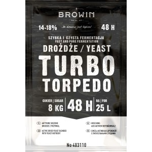 Drożdże Turbo "Torpedo" Browin do winiarstwa. Szybka i czysta fermentacja.