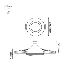 Goldlux Oprawa podtynkowa LED OLIN 3x3,5W 3000K 250lm okr. śr. 9cm biała 3-pak