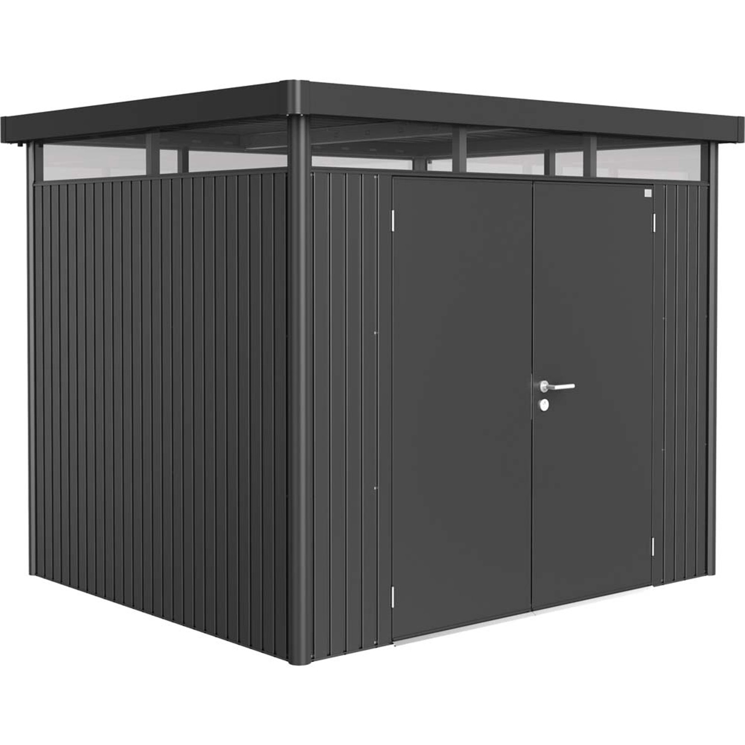 Biohort Domek ogrodowy ciemnoszary drzwi podwójne - 275 x 235 cm