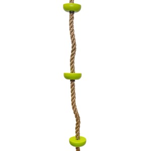 4IQ Lina do wspinania z 5 uchwytami limonkowa 2,6 x 200 cm