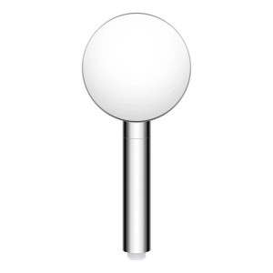 Nowoczesna słuchawka prysznicowa w chromowanym wykończeniu do prysznica i wanny.