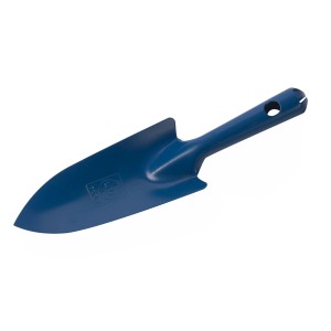 Niebieska łopatka ręczna LUX Classic, 20 cm, stalowa z otworem do zawieszania, do prac ogrodowych.