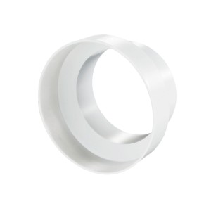 Białe złącze t.b.t. do kanałów, zbliżenie.