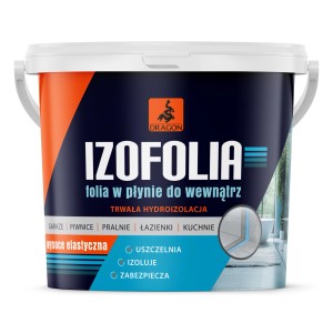 Wiadro folii w płynie Izofolia do wnętrz, do łazienki, kuchni, garażu. Akcesoria do płytek.