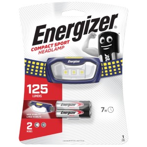 Energizer Compact Sport Latarka czołowa z bateriami, idealna do sportu i na zewnątrz.