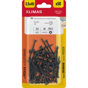 Wkręty t.b.t. 3,5x45 mm, do drewna i płyt gipsowych.