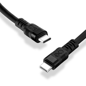 Czarny kabel t.b.t. USB-C do telefonów komórkowych.