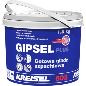 Wiadro gotowej masy szpachlowej Kreisel Gipsel Plus, 1,5 kg.