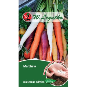 Opakowanie nasion z kolorowymi marchewkami, mieszanka odmian.