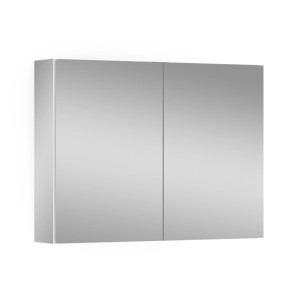 Szafka z lustrem t.b.t. z dwojgiem drzwi do łazienki.