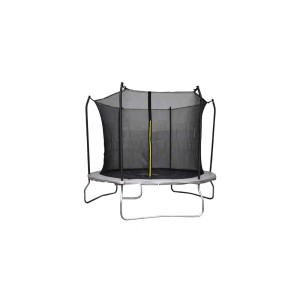 Trampolina ogrodowa t.b.t. z siatką zabezpieczającą.