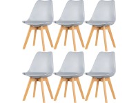 Komplet sześciu krzeseł do jadalni Sara ekoskóra szare