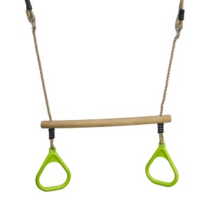 t.b.t. Pierścienie gimnastyczne z drewnianym drążkiem do sprzętu zabawowego.