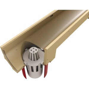 ACO Self Syfon do elementu kanałowego, 2-częściowy, biały. Zbliżenie.