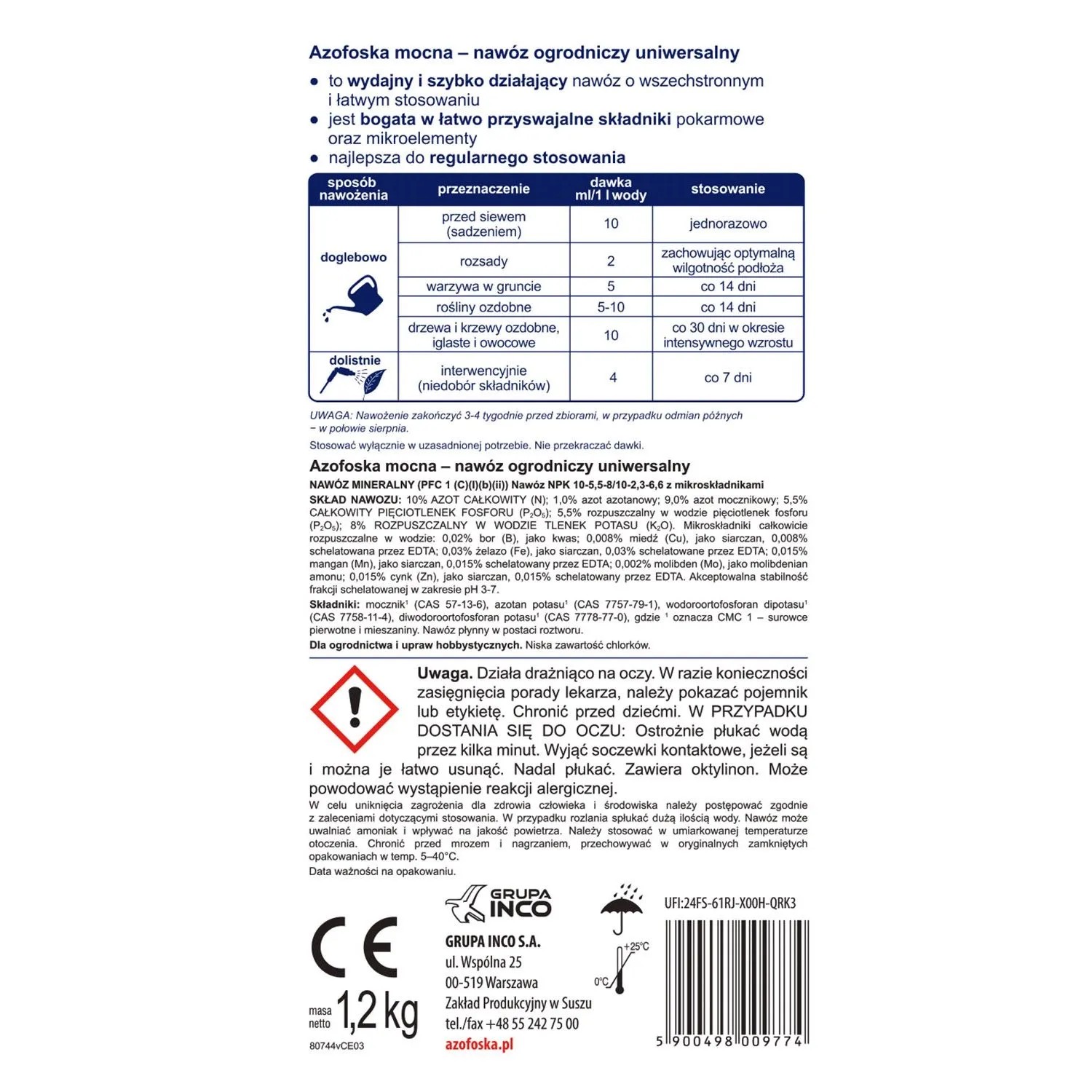 Azofoska mocna Nawóz ogrodniczy uniwersalny - 1,2 kg_2
