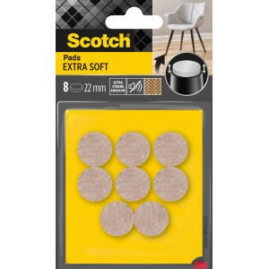 3M Scotch Podkładki wełniane samoprzylepne 22mm,8szt