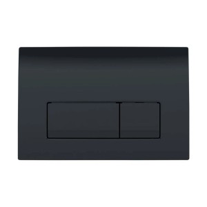 Czarny przycisk spłukujący do spłuczek WC, część zestawu WC.