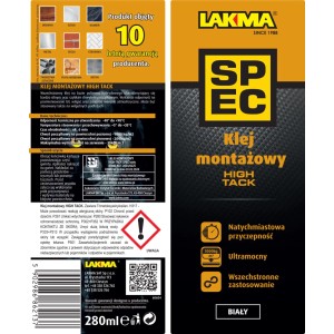 Klej montażowy Spec HighTack biały 280 ml
